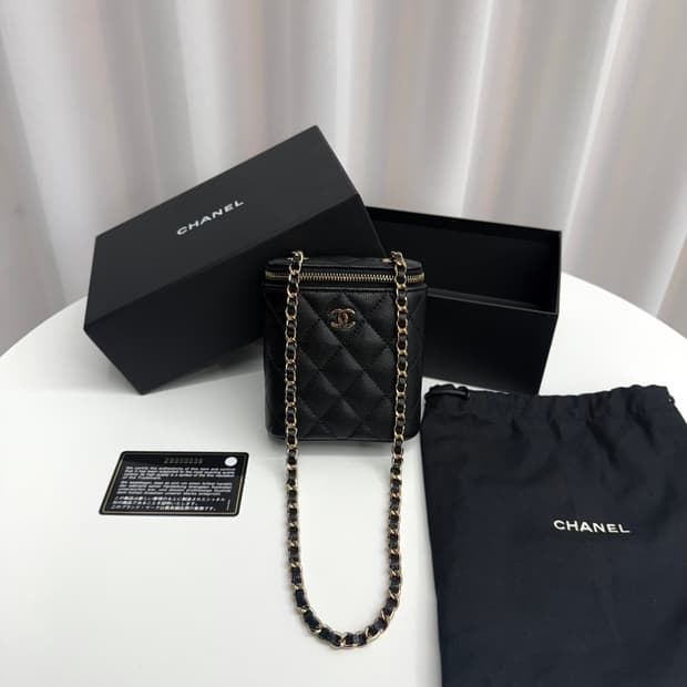 [정품] 샤넬 베니티 체인 크로스백 캐비어 블랙