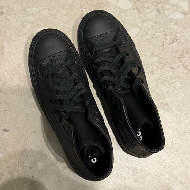 컨버스 척테일러 올스타 레더 하이 블랙