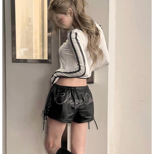 체리퀴리 레터링 팬츠