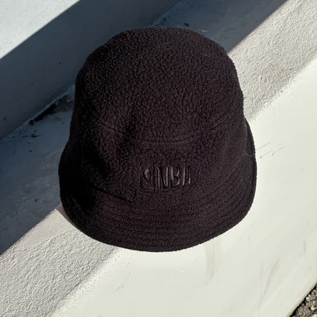 [S] NBA 엔비에이 로고 플리스 버킷햇 모자