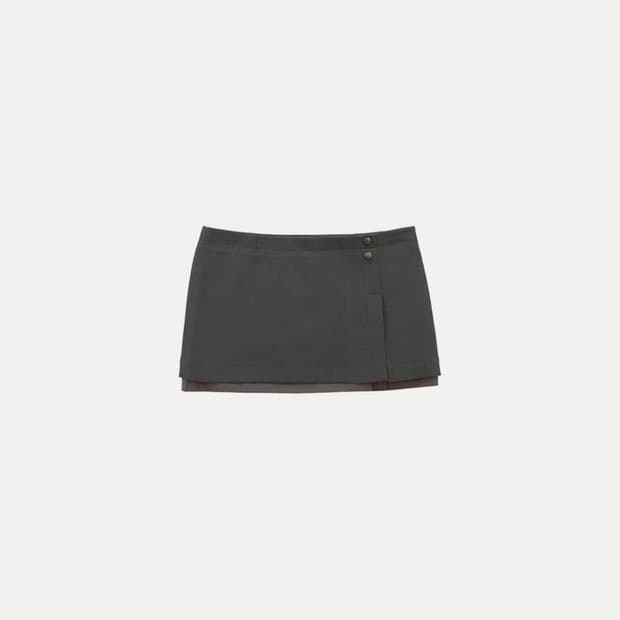 콜로신스 ANTIQUE SLIT MINI SKIRT DARK GRAY