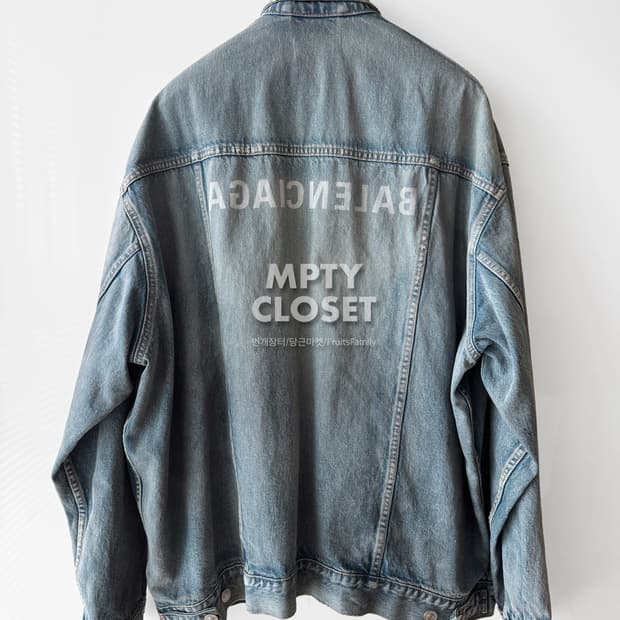 발렌시아가 미러 로고 오버사이즈 재패니스 데님 트러커 자켓