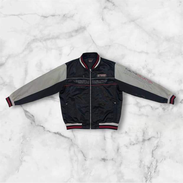 푸부 레이싱 봄버 바시티 자켓