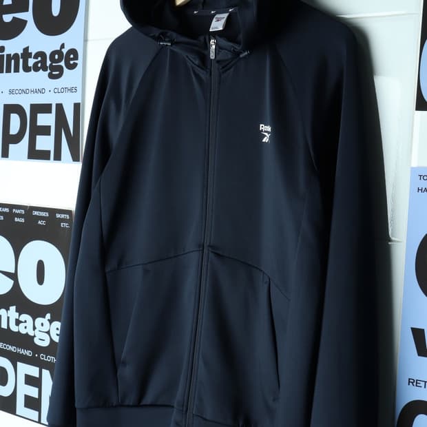 (L-XL) 리복 집업 바람막이 점퍼자켓 져지 후드 네이비-H31276