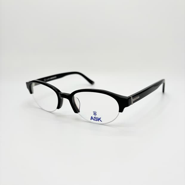 ASK 오벌형 블랙 반뿔테 빈티지안경