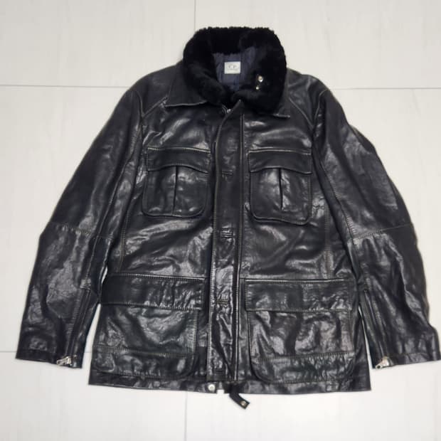 90s 빈티지 cp컴퍼니 가죽 야상 자켓