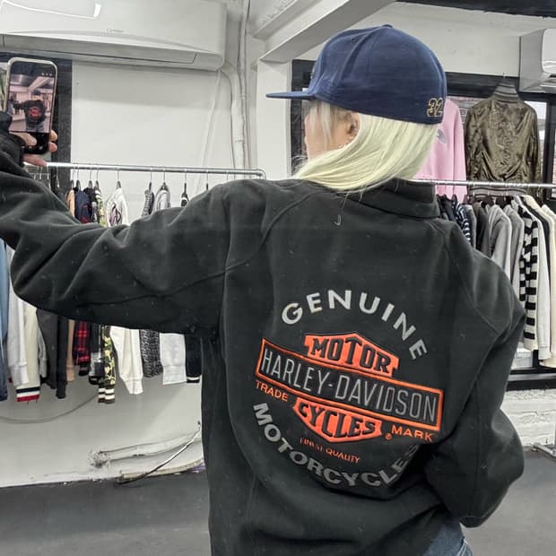 할리데이비슨 빅로고 플리스 자켓