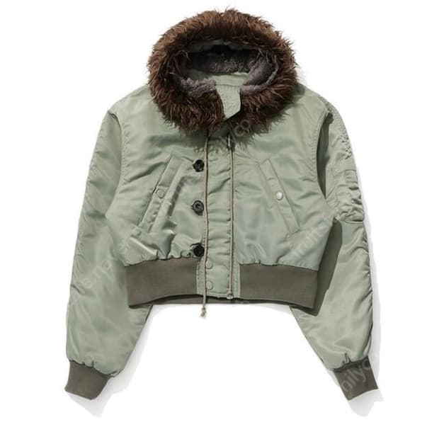 오픈와이와이 폭스 퍼 야상 봄버 카키 ma1