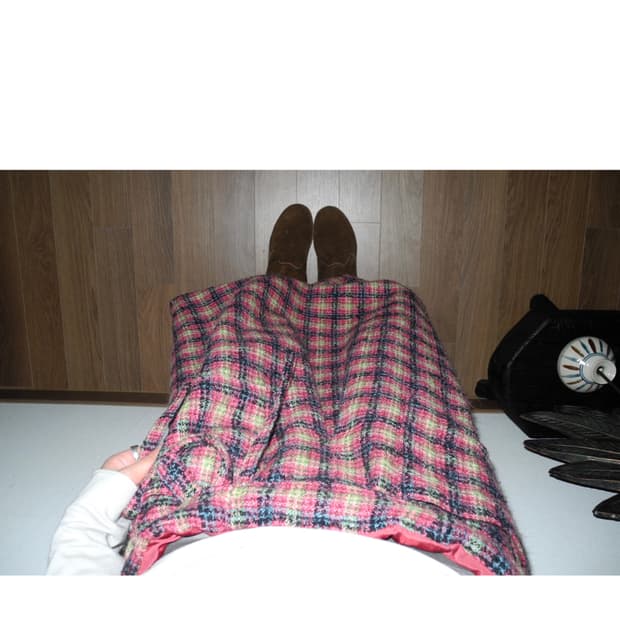 check patterned long skirt