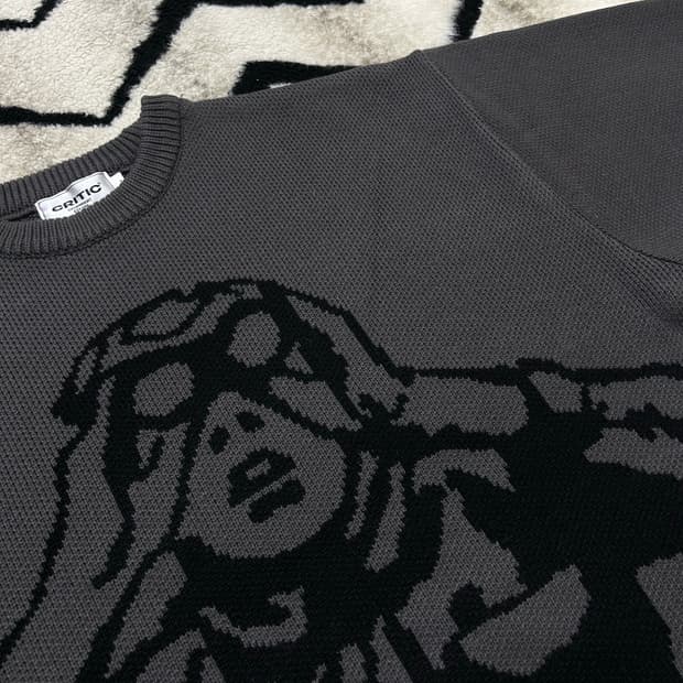 [L]크리틱 스카웃보이 오버핏 헤비 니트/챠콜