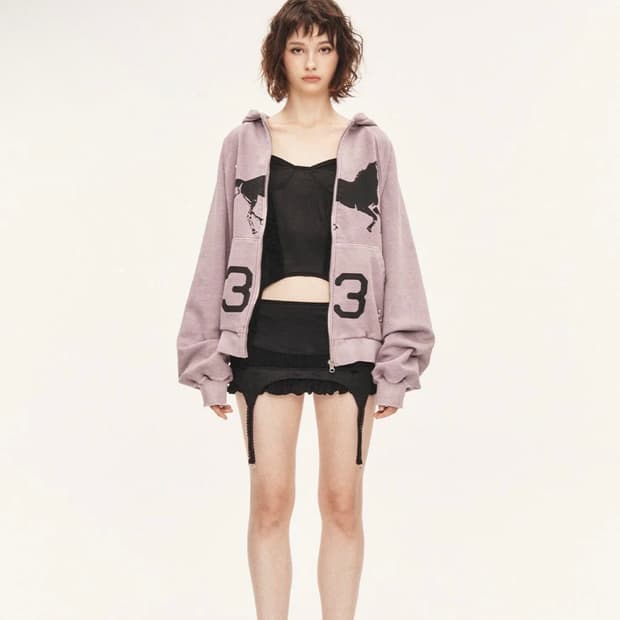 Threetimes lace garter skirt black