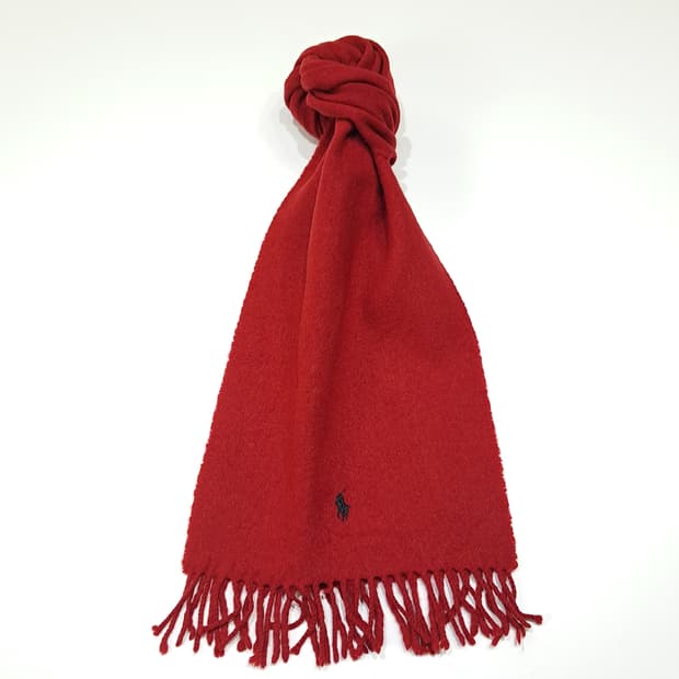 MX595 폴로 90s 스코틀랜드판 램스울 레드 머플러 목도리