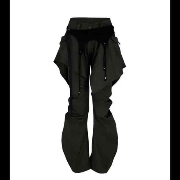 카시코 Layered Strap Pants Khaki 