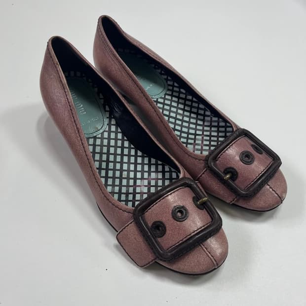00s MIU MIU big buckle flat shoes