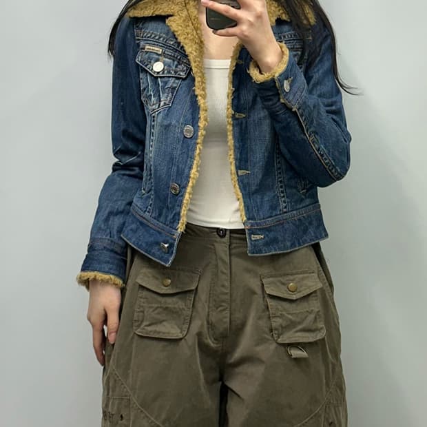 빈폴 포켓 쉐르파 양털 데님 자켓