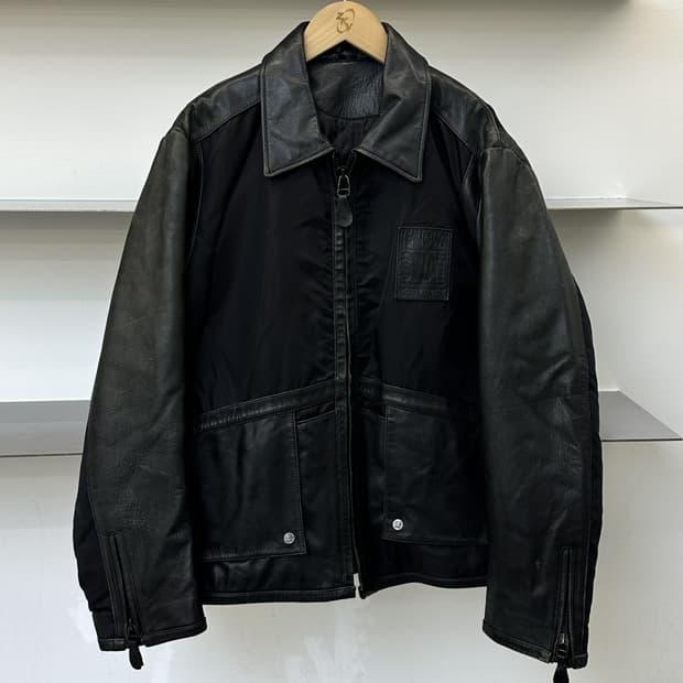 쿠기 90s S.W.A.T 레더 나일론 자켓