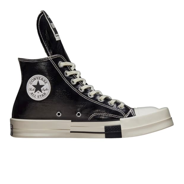 (새상품급) 릭오웬스 x 컨버스 터보다크 척70 하이 블랙 래커드 데님