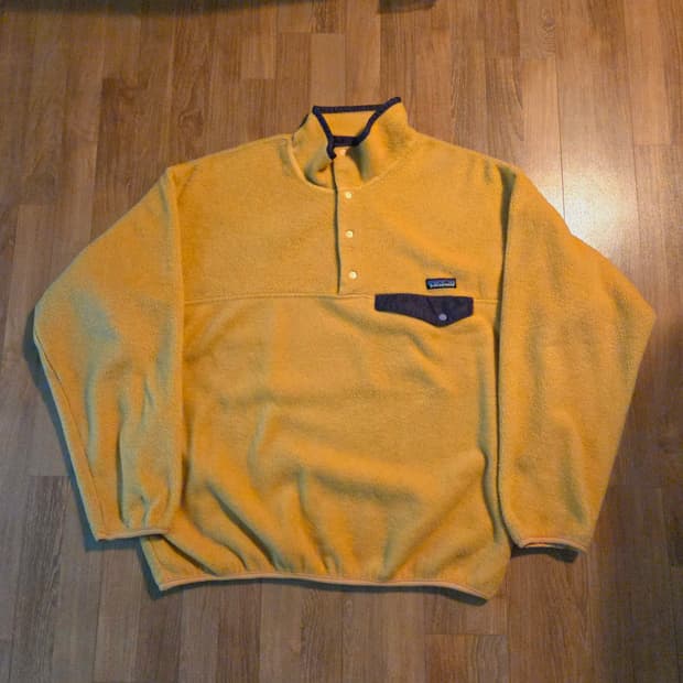 (L)Usa파타고니아 신칠라 옐로우/퍼플 90s 자켓 플리스