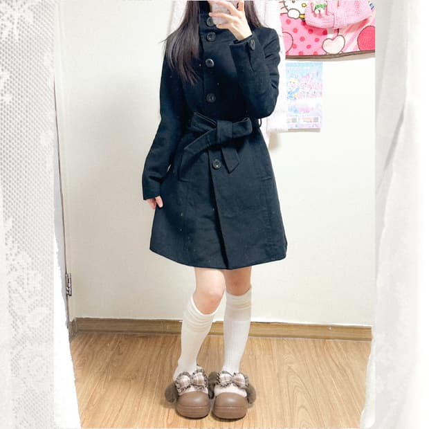 빈티지 핑키앤다이안 블랙 코트 달천깔 오네갸루 공겜여주 로걀 페어리 고딕