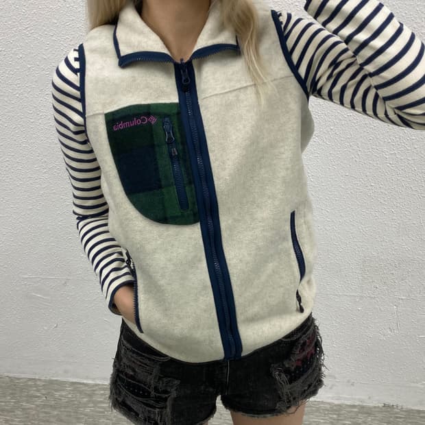 콜롬비아 백멜란지 조끼 M