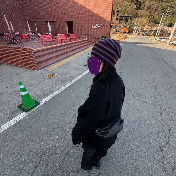 소프트서울 싱글 하프코트 블랙