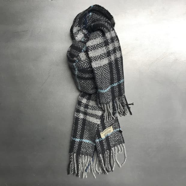 버버리 정품 울/앙고라 머플러 그레이