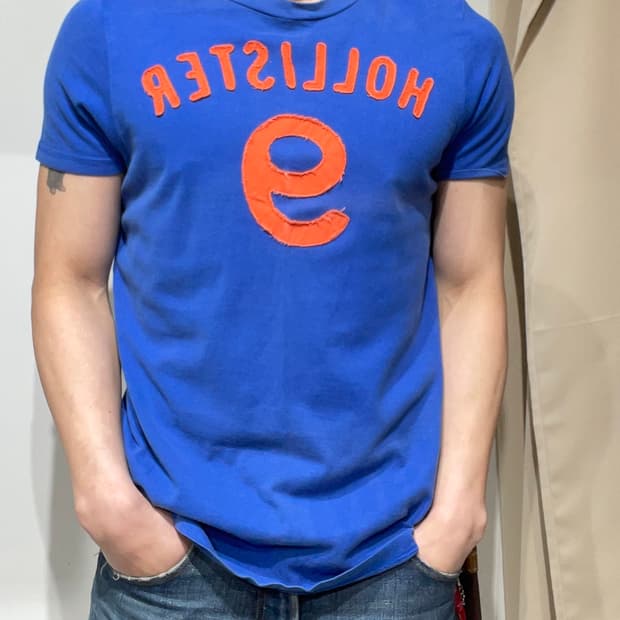 홀리에스터 y2k 넘버9 블루 티셔츠