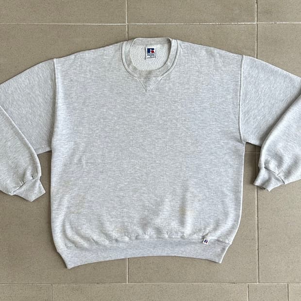 90s 빈티지 러셀 스웻셔츠 밝은그레이 XL USA