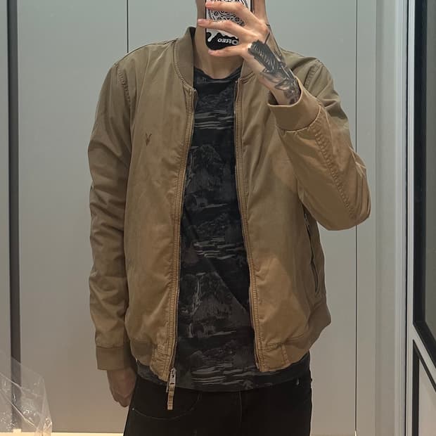 올세인츠 AllSaints 레브 바세트 보머 블루종 머슬핏 봄버자켓 M