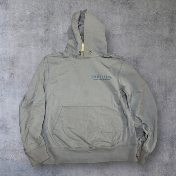 헬무트 랭 라이트 코튼 블루 후드티