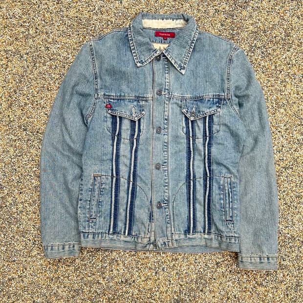 River island 트리밍 데님 자켓