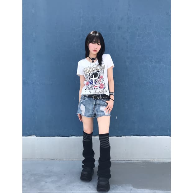 Jpn Skull Graphic Short Sleeve T-Shirts 