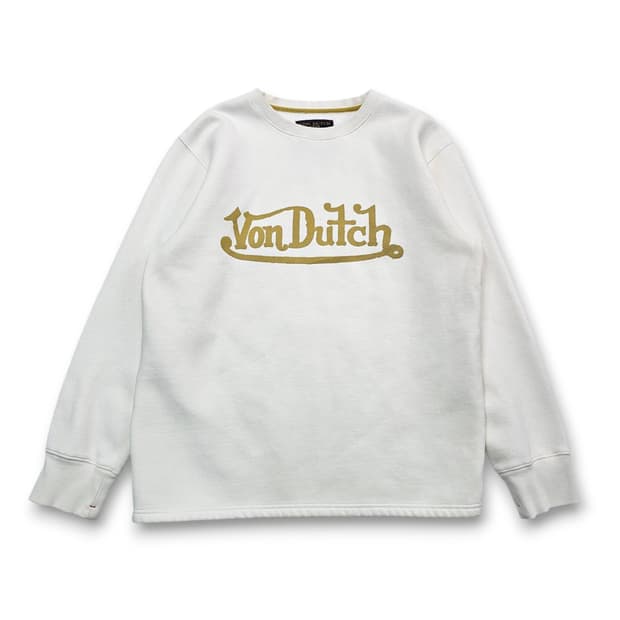 XL Von Dutch 본더치 클래식 캘리그라피 로고 화이트 맨투맨