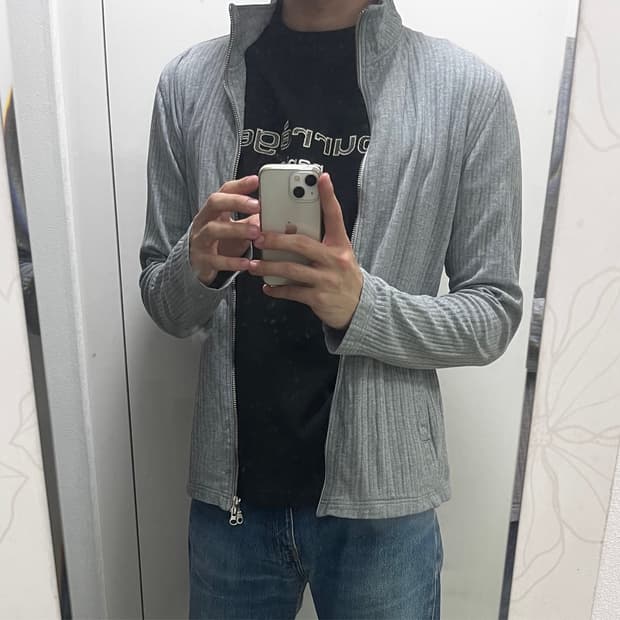 일본 빈티지 그레이 집업