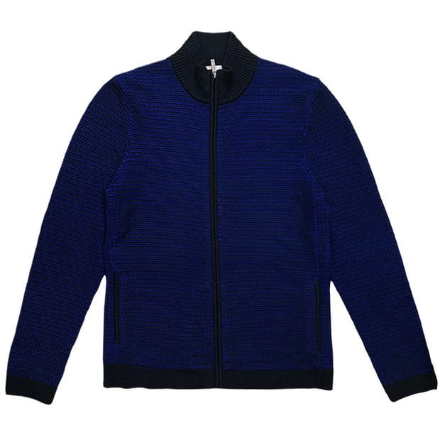 캘빈클라인 이탈리아 울 100 니트 집업 딥블루 L