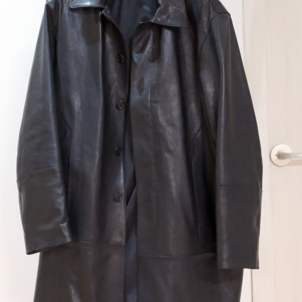 유스 워시드레더 카코트 M size 새것