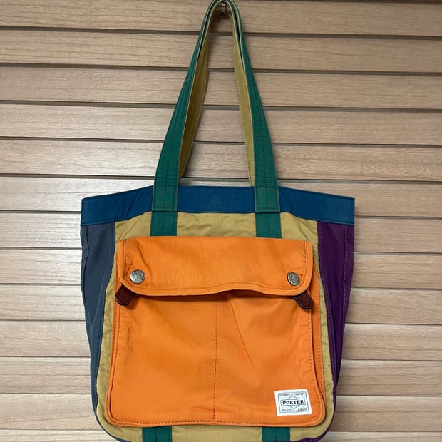 포터X빔즈보이 컬러 블록 토트백