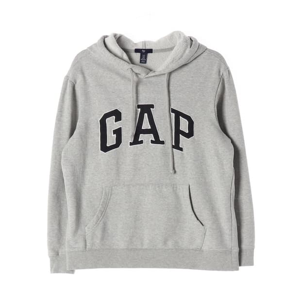 GAP 그레이 빅로고 기모 후드 XS