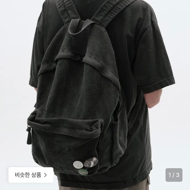 스웨이드 워시드 백팩 블랙