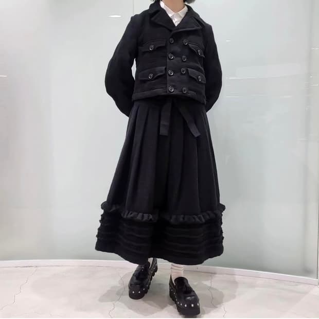 23aw 타오 꼼데가르송 축융울 크롭 더블자켓 m