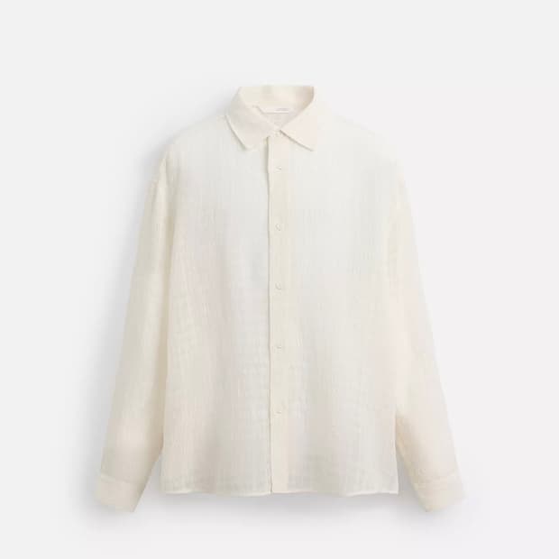 [미착용새상품] 자라 ZARA 코튼/린넨 텍스쳐 셔츠 M