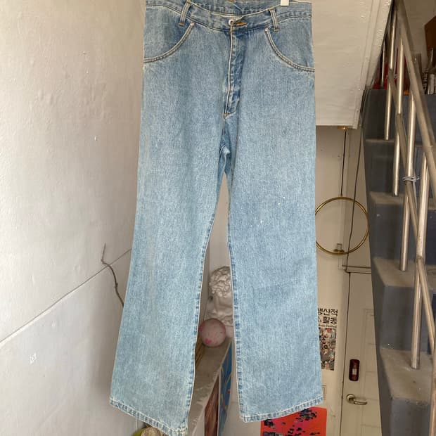 빈티지 일자 연청 데님 팬츠