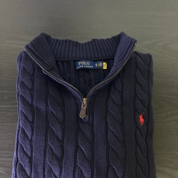 폴로랄프로렌 케이블 반집업 XL