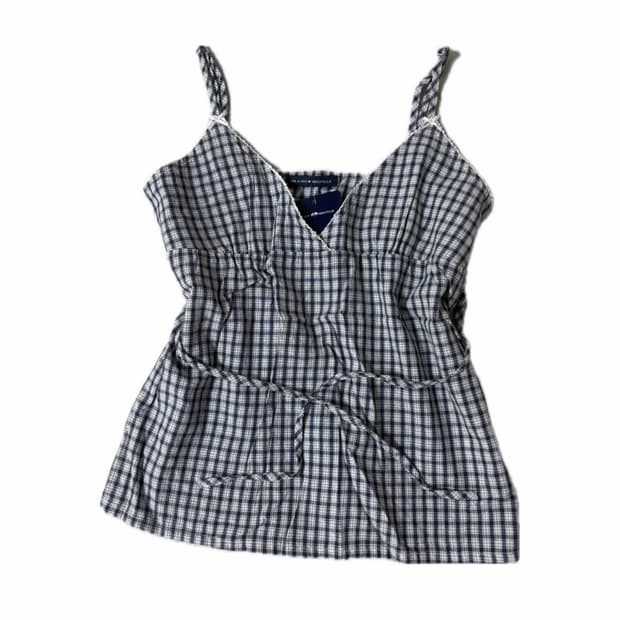 브랜디멜빌 BRANDY MELVILLE 체크 슬리브리스 나시 탑