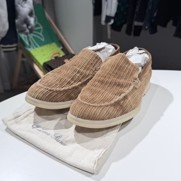 (A/41) / 로로피아나 썸머워크 코듀로이 슬립온 로퍼 신발