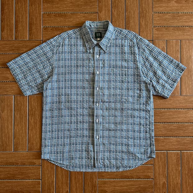 Ryo pocket check cotton 1/2 shirts