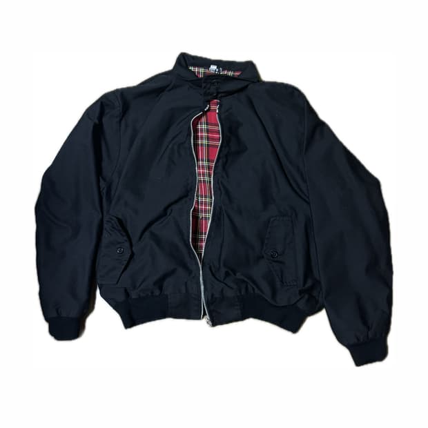 빈티지 블랙 봄버자켓 체크