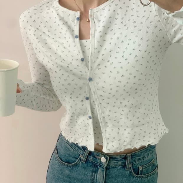 [미 개봉 새 상품] 아스띠에 플로럴 가디건+나시 세트