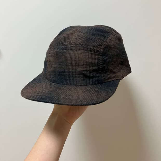 FOLK 포크 체크 5패널 캡 브라운