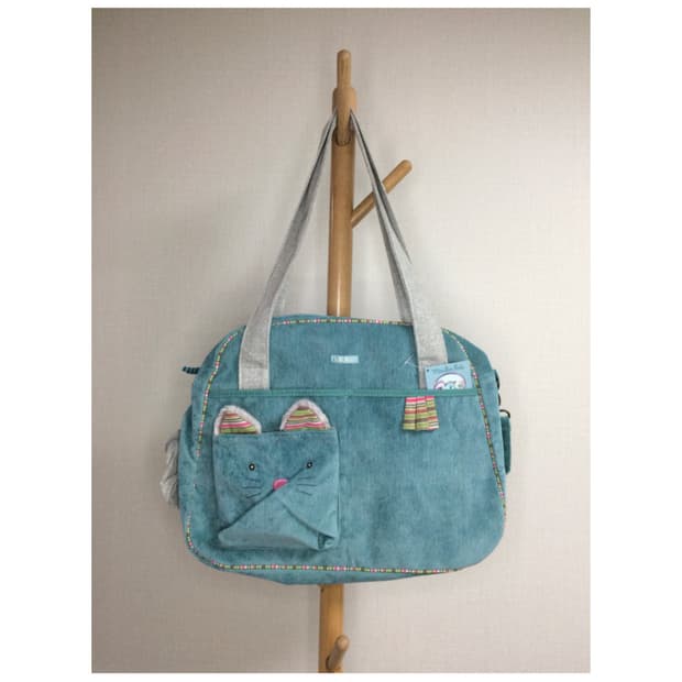 빈티지 민트 고양이 캣 숄더백